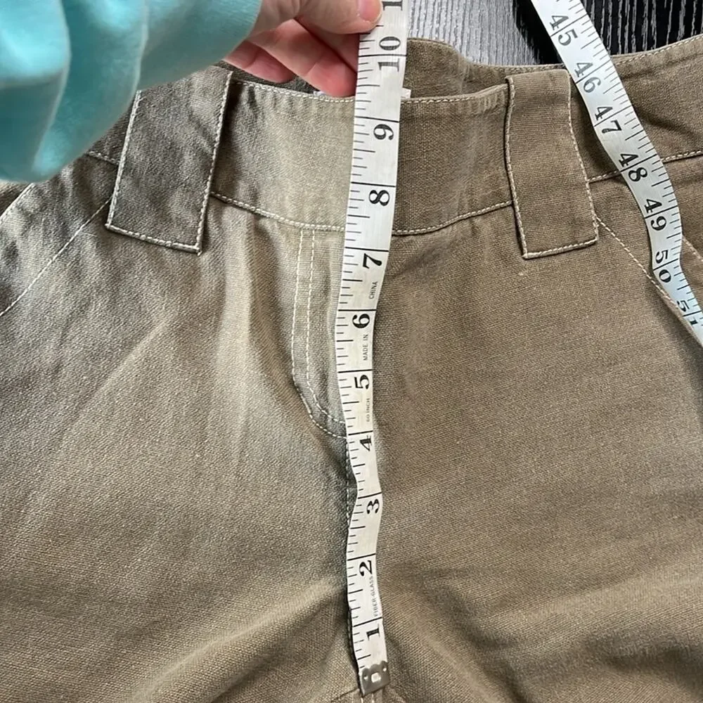 Vintage Y2K linen blend low waisted boot cut trousers